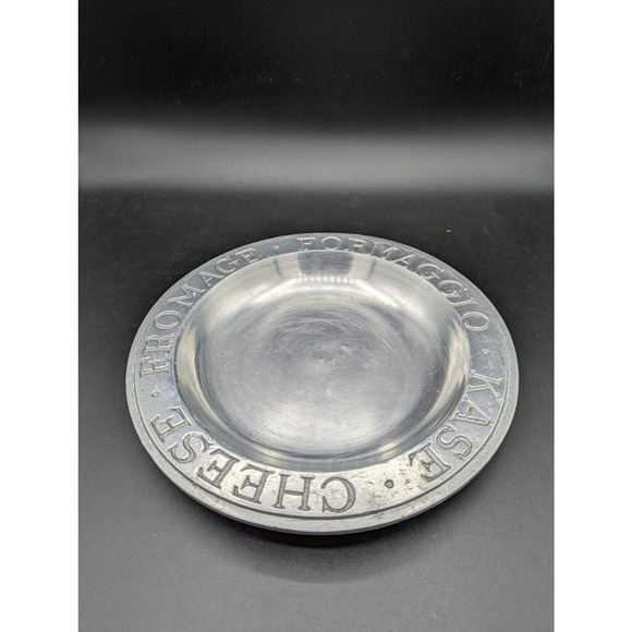 Vintage Pewter Cheese tray plate Craft American By Bon Chef Kenilworth NJ 9 inch - Picture 4 of 11